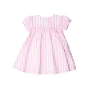 Girl Pink Stripe Smocked Puff Sleeve Dress 🎀